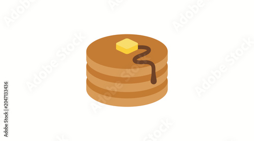 Fotografie Delicious pancakes with butter and syrup.