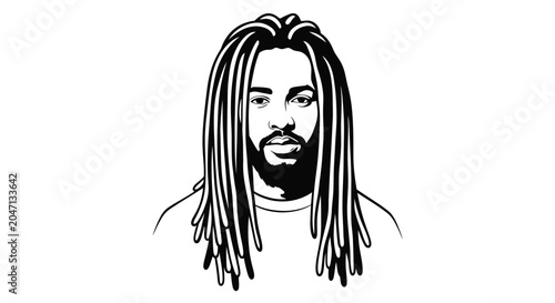 Obraz na plátne Man with long dreadlocks and beard.