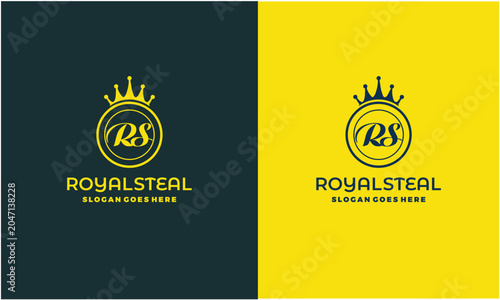 Photos Royal Steal logo design with crown and monogram