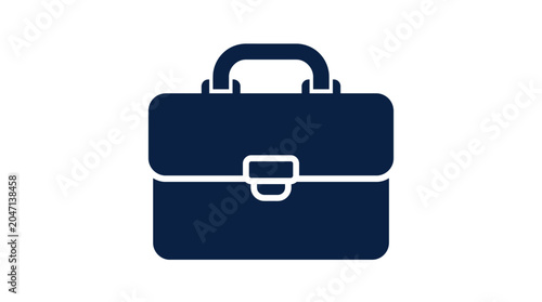 Closed Dark Blue Business Briefcase.