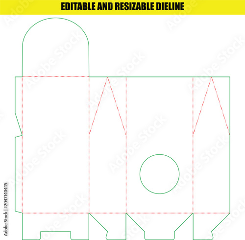 Custom cosmetic box packaging dieline template for retail product display and marketing promotion design needs