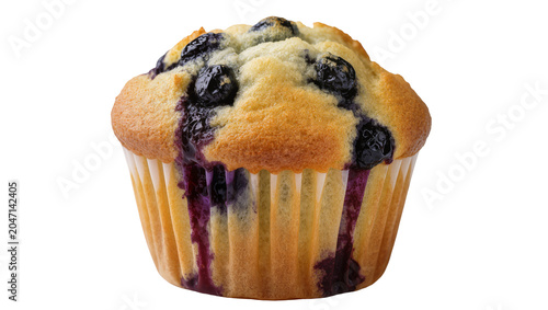 Obraz na płótnie Blueberry muffin with streusel topping and jam streaks