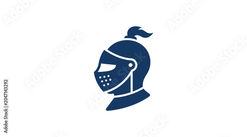 Cuadro en lienzo Medieval Knight Helmet Head Icon.