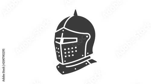 Fotografía Medieval Knight Armor Helmet Illustration.