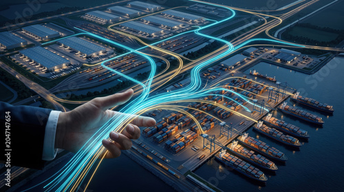 Supply chain resilience automation logistics port night