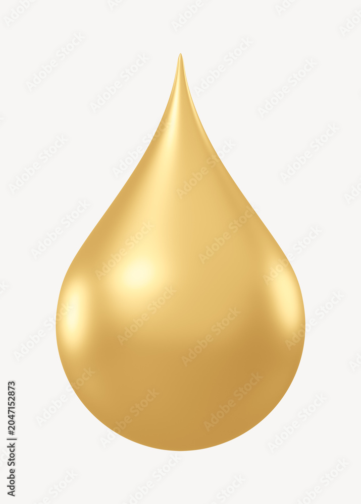 Fototapeta premium 3D gold droplet, element illustration