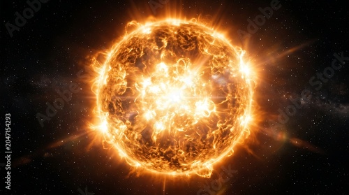 Massive Solar Flare Eruption in Space with Intense Golden Light and Plasma Burst