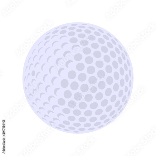 Flat Vector White Golf Ball