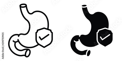 Bild auf Leinwand Good digestion icon set in outlined drawings with flat version.