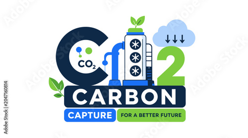 Carbon capture concept illustration for environment.