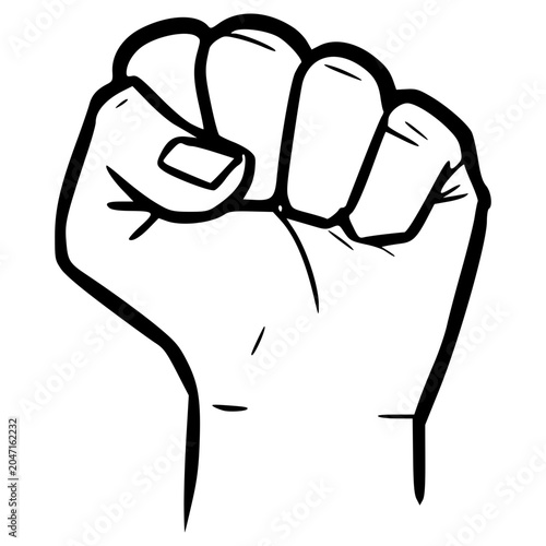 Принти на полотні doodle fist punch hand illustration hand drawn outline vector
