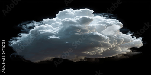 Quadro su tela A bright white cloud floats across the dramatic dark blue sky, showcasing the na