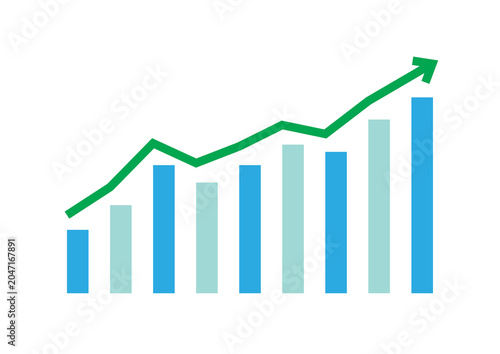 Tableau sur toile This illustration shows a series of parallel bars with alternating blue and green colors arranged in parallel