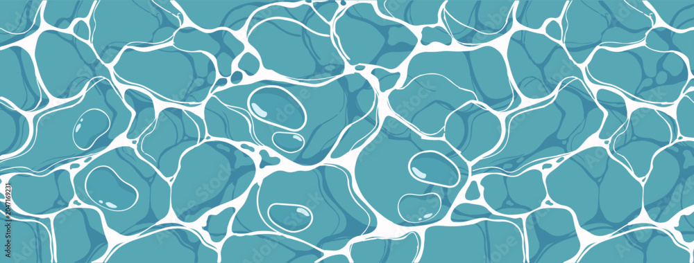 Obraz premium Crystal clear blue water ripple surface with swimming pool caustics texture background vector illustration