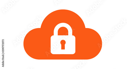 Cloud Security Lock Icon.