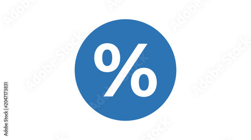 Photos Blue Percent Symbol on Circle.