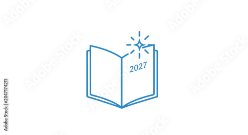 фотографія Open book with starburst light.
