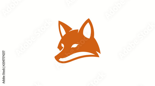 Tableau sur toile Orange Fox Head Illustration Closeup Profile.