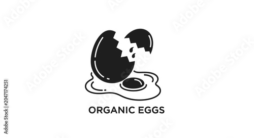 Tableau sur toile Organic egg with cracked shell.