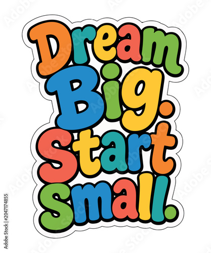 Dream Big Start Small Wall Art | Motivational Quote Print | Inspirational Typography Poster | Office & Home Decor