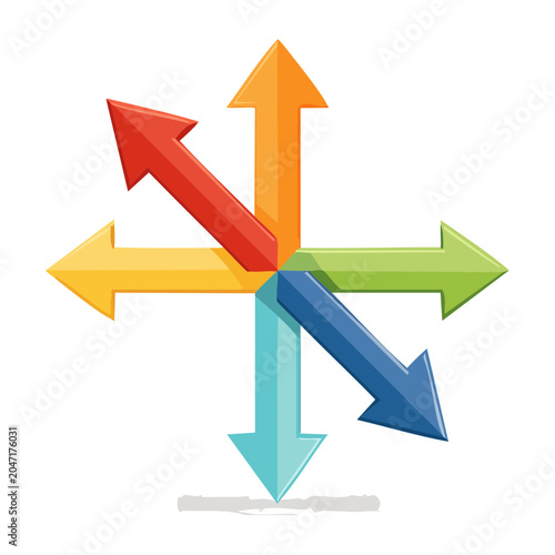 Colorful directional arrows pointing in different directions