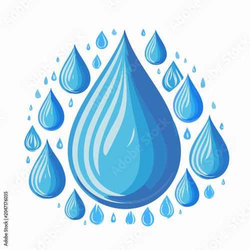 Collection of Blue Water Drops