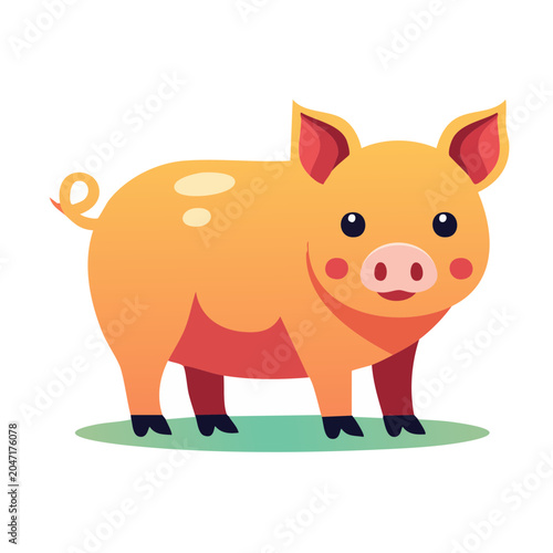 Cute cartoon pig illustration