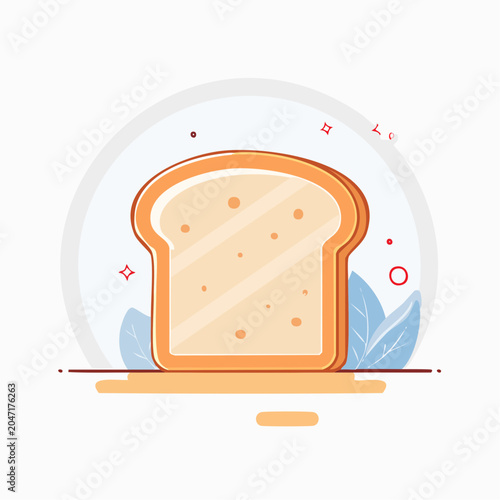 Illustration of a slice of toast bread