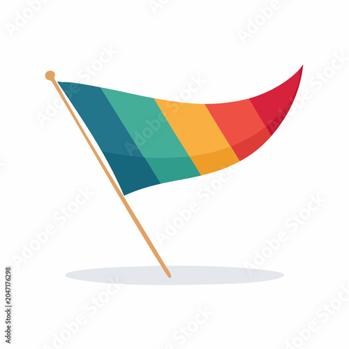 Rainbow flag on a pole