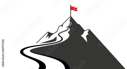 Фотография Mountain Peak with Red Flag.