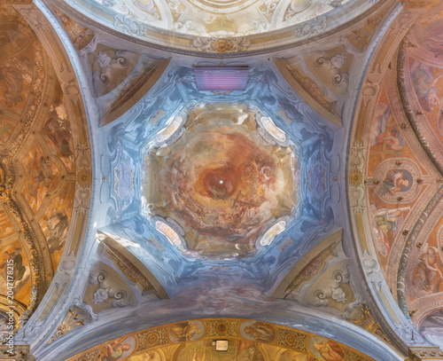 MONZA, ITALY - MARCH 19, 2026: The ceiling and cupola in the Cathedral - basi...