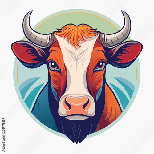 Stylized Cow Head Illustration