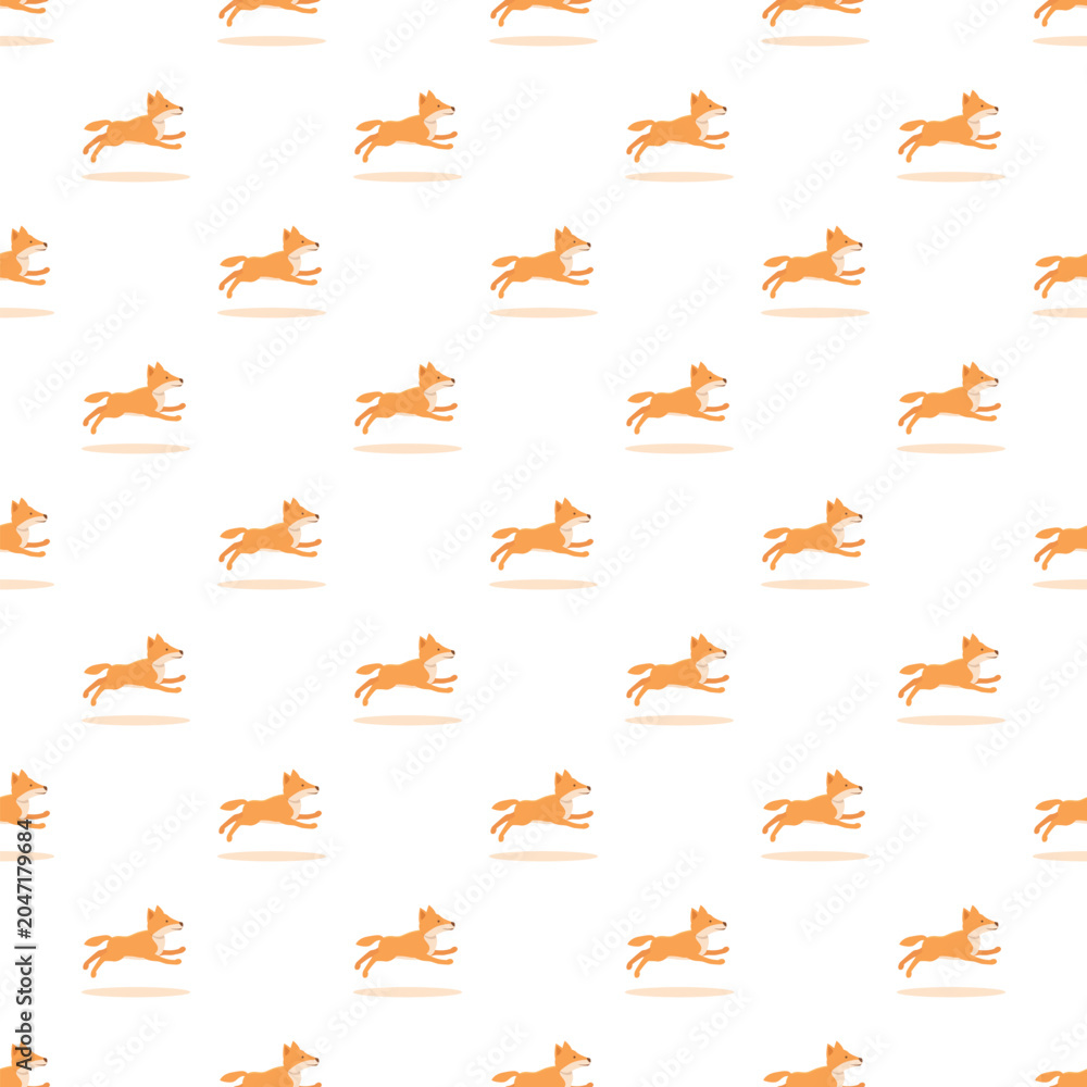 Obraz premium Repeating cute fox character artwork illustrating a playful animal background