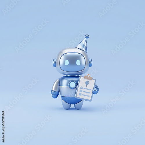 AI event assistant robot icon isolated on a clean white background