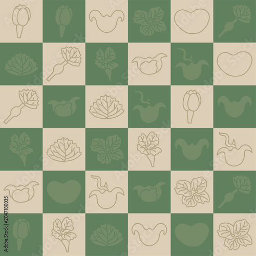 Bilde på lerret seamless pattern with water caltrop