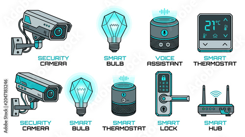 Smart home devices and gadgets.