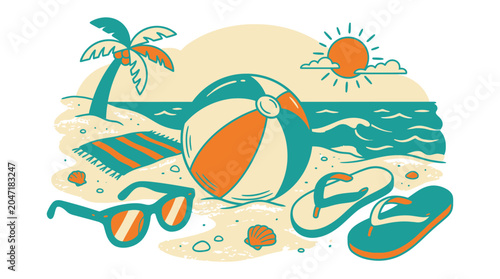 Beach Vacation Summer Fun Items.
