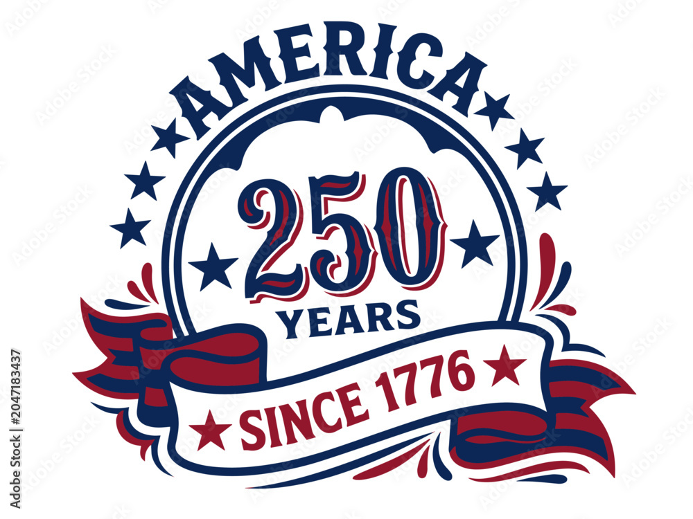 Obraz premium American Heritage 250 Anniversary Badge Vector