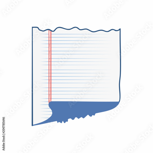 Torn Lined Paper with Red Margin