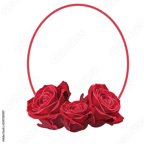 Red rose floral hoop frame 