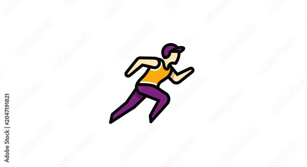 Obraz premium Male runner jogging in athletic wear icon.