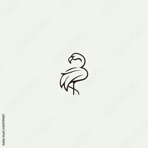 Pelican logo style icon design template vector illustration