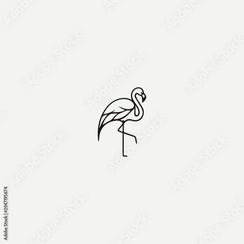 Pelican logo style icon design template vector illustration