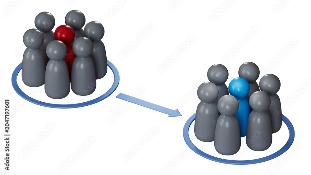 Obraz premium Two circles with unhappy and happy faces with pawns Concept of Turning Unhappy Customers into Happy Ones. Consumer satisfaction.Supports PNG files with transparent backgrounds.