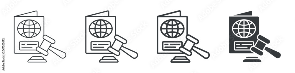 Foto Immigrant Law Different Icon Set Simple Style Collection