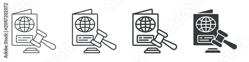 Immigrant Law Different Icon Set Simple Style Collection