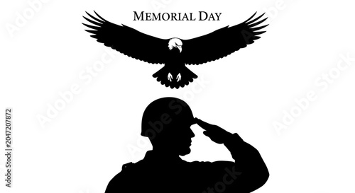 Schilderij op canvas Memorial day tribute with soldier saluting