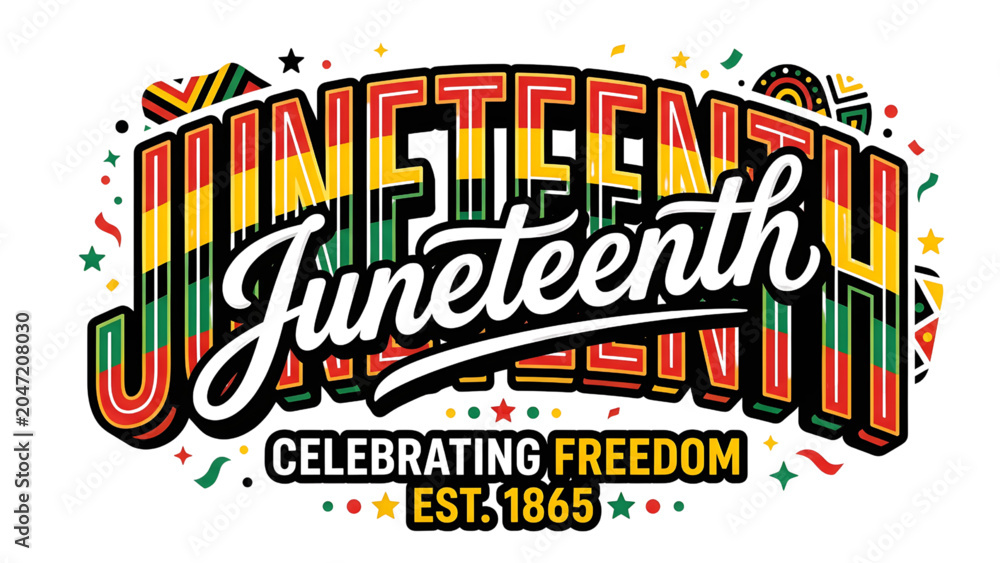 Fototapeta premium Juneteenth Celebrating Freedom Logo with Colorful Design