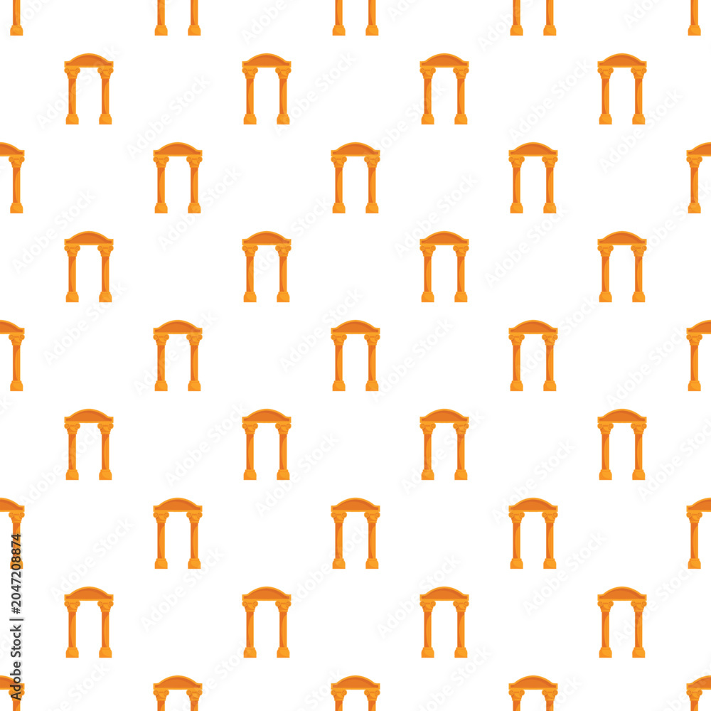 Naklejka premium Repeating golden archways creating a seamless antique classical architecture pattern