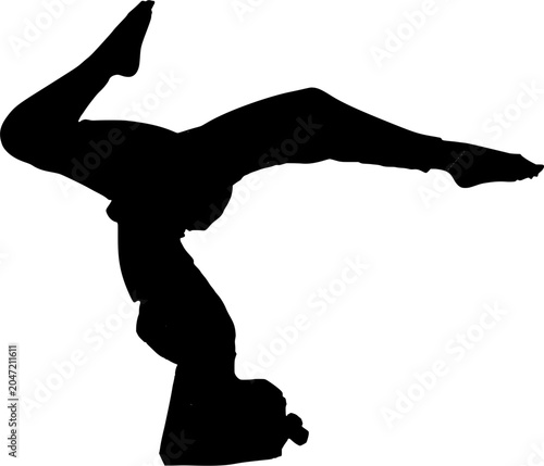 Bild auf Leinwand Silhouette of person meditating in lotus pose